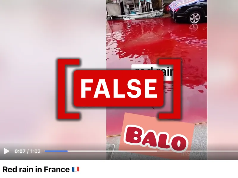 Compilation featuring 'red rain' was not filmed in France